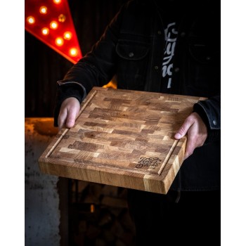 HOLY SMOKE BBQ BUTCHER BLOCK 40cm*40cm-PREMIUM MESARSKI PANJ-DASKA