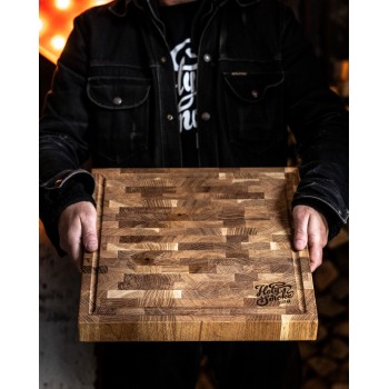 HOLY SMOKE BBQ BUTCHER BLOCK 40cm*40cm-PREMIUM MESARSKI PANJ-DASKA
